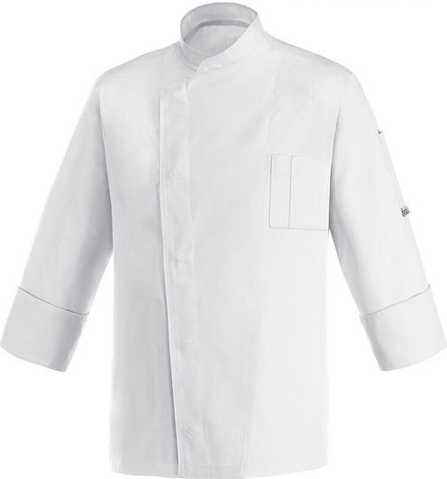 Egochef Coat Chef 100% Microfiber White with Long Sleeve Ottavio