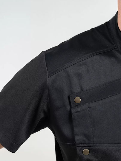 Giblor's Coat Chef Unisex Black with Short Sleeve Lapo