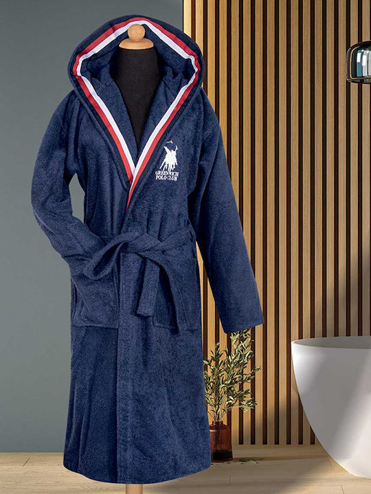 Greenwich Polo Club 3063 Bathrobe with Hood Navy 420gr/m²