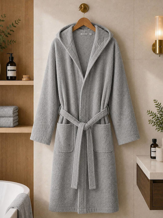 Astron Italy Μπουρνούζι με Κουκούλα Grey