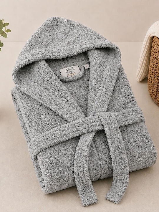 Astron Italy Bathrobe with Hood Grey 450gr/m²