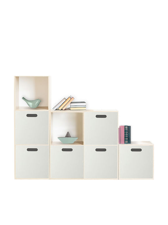 5Five Ξύλινο Κουτί Αποθήκευσης Λευκό 30.3x30.3x30.3cm