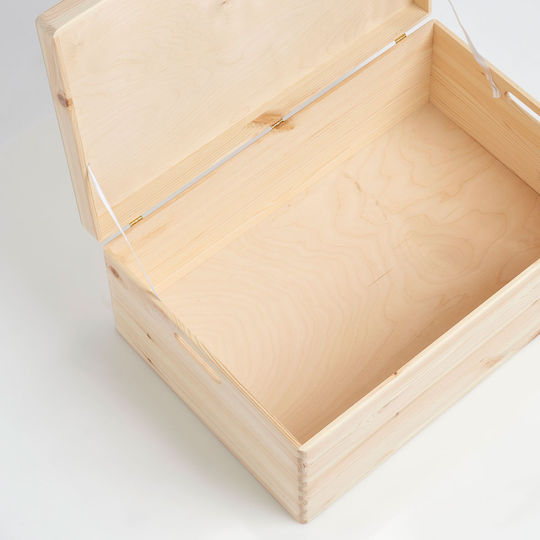 Zeller Hölzernes Aufbewahrungsbox mit Deckel Beiges 60x40x24cm