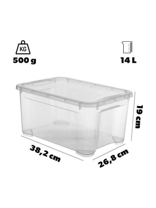 Cutie Transparentă T Xs 14l 26.5x38x19cm Capac
