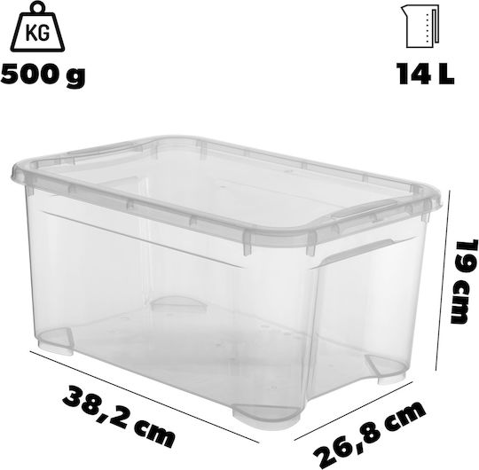 Прозрачна кутия T Xs 14л 26.5x38x19см капак