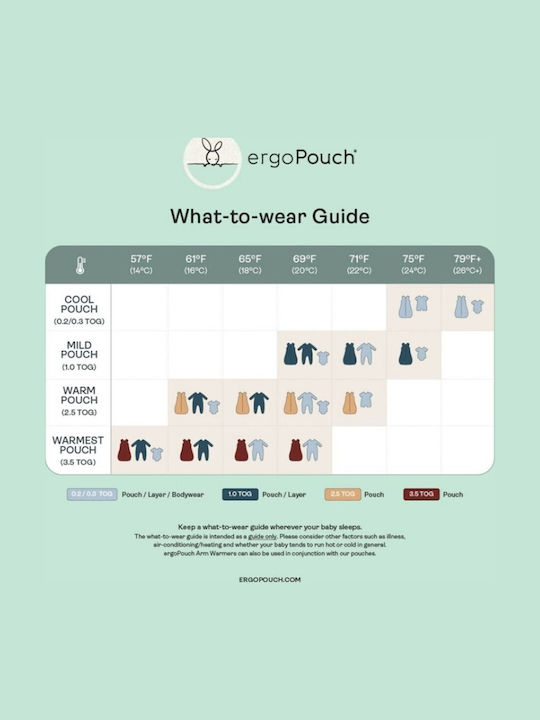 Ergo Pouch Χειμερινός Υπνόσακος με Πόδια Sleep Suit 2.5 tog Sage