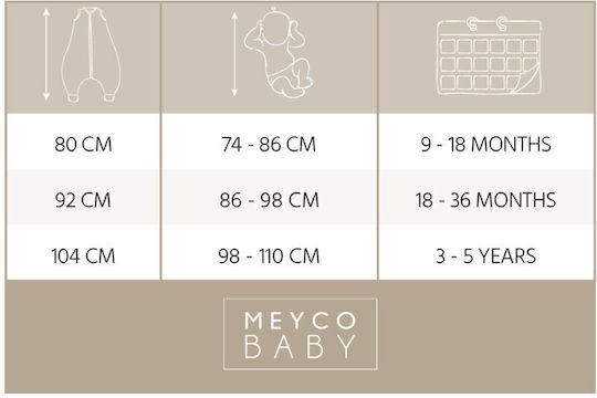 Meyco Iarna Sac de dormit cu picioare Slub Grey