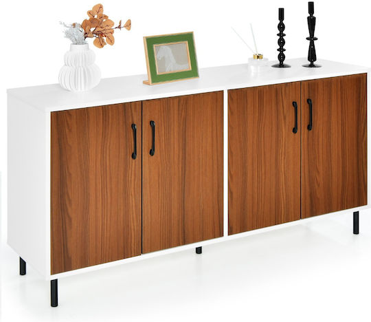 Consolă din Lemn și Metal White Brown L148xL40xH75.5buc