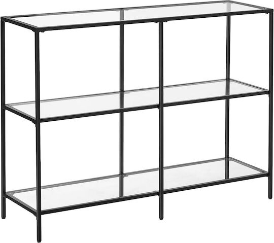 Glass Console Table Black L100xW30xH73cm
