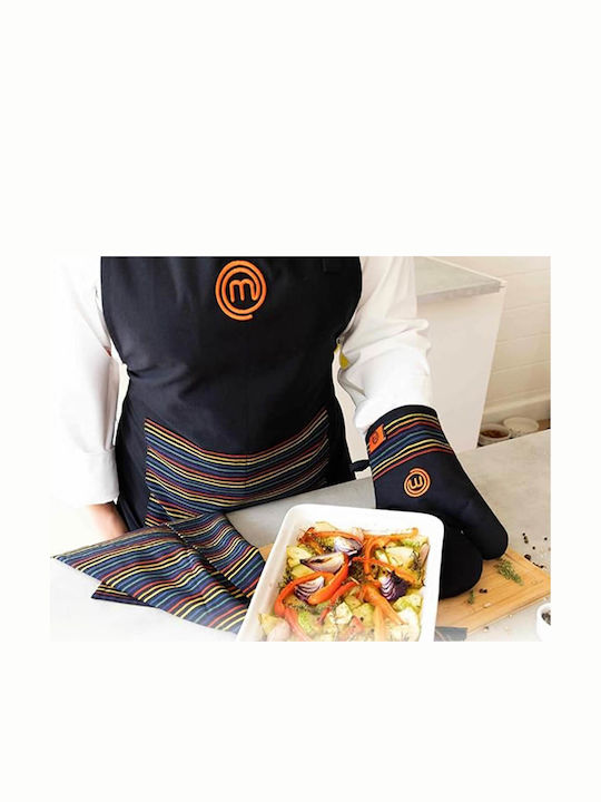 MasterChef Ποδιά Κουζίνας με Πετσέτα Μαύρη VRD309102867 5τμχ MasterChef Ποδιά Κουζίνας με Πετσέτα Μαύρη VRD309102867 5τμχ