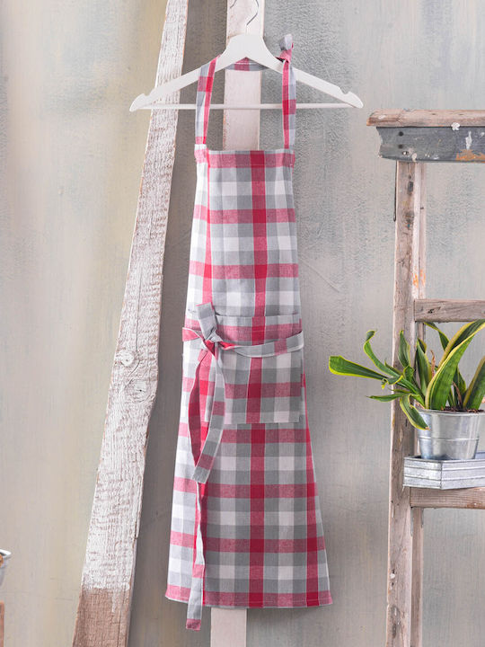 Rythmos Check Apron Red 85x60cm