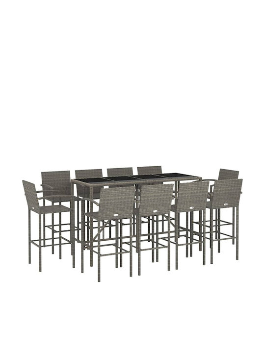 Set Bar Exterior Sintetic 11 Piese Gri