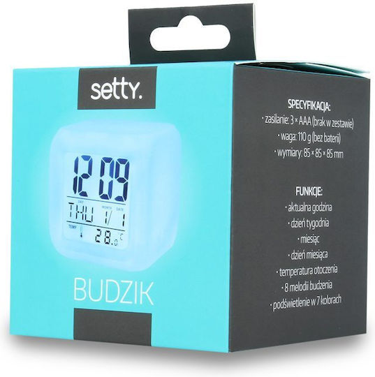 Setty GSM013586 Επιτραπέζιο Ψηφιακό Ρολόι με Ξυπνητήρι Λευκό