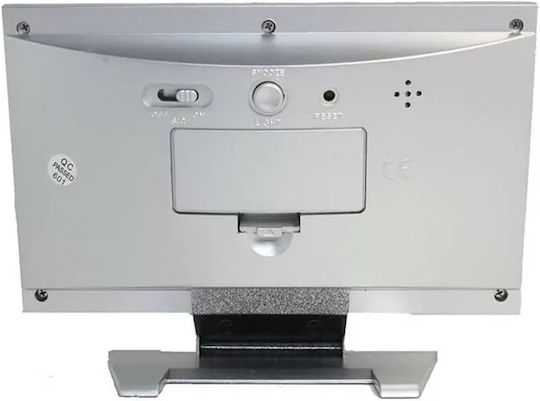 Tischuhr Digital LCD mit Wecker Silber DS-8082