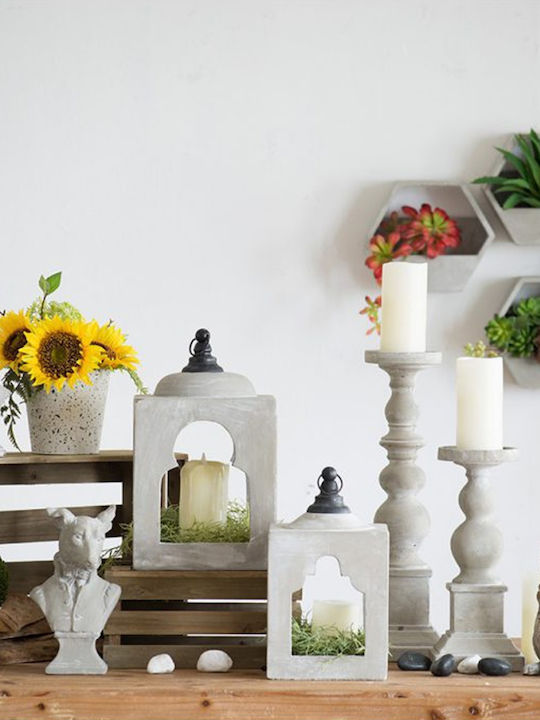 Artekko Candle Holder Stone Grey 15x15x36cm 1pcs
