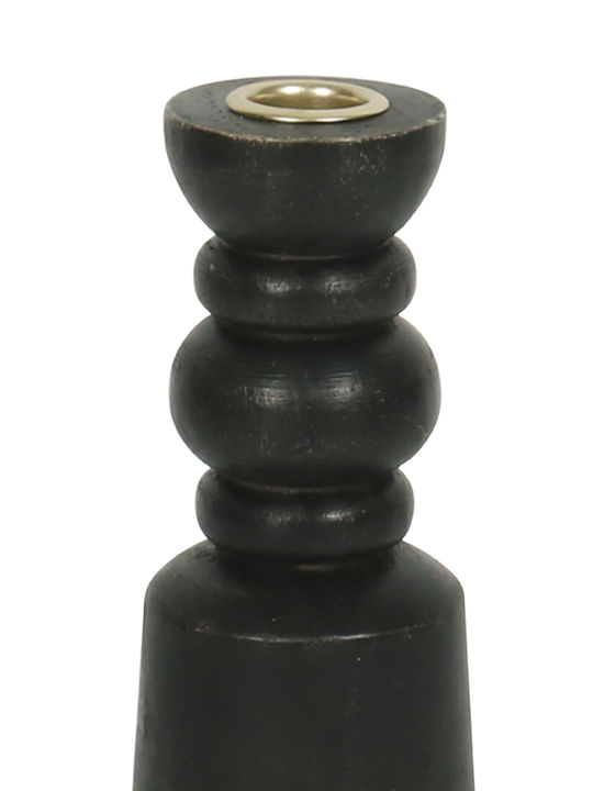 InTheBox NUVIRA Wooden Candle Holder In Black Colour 7.5x7.5x22cm