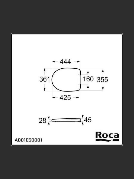 Roca Victoria Capac WC Plastic 42.5x35cm Alb