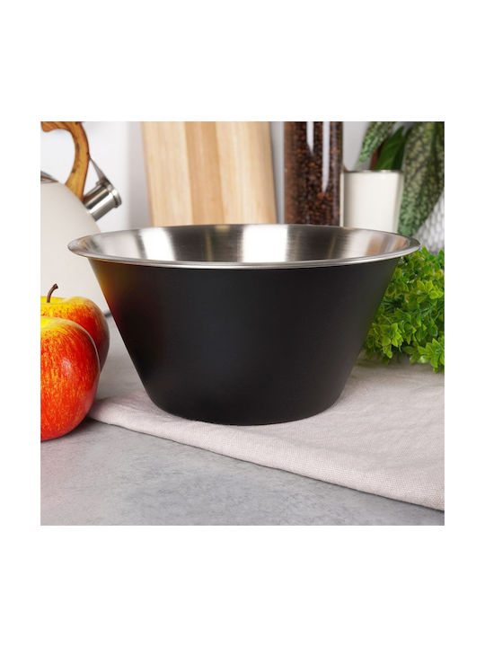 Excellent Houseware Bol de Servire Rotund Inox Negru cu Diametru 22buc