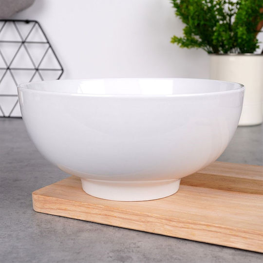 Excellent Houseware Купа за сервиране Кръгла от порцелан Бял с диаметър 20бр
