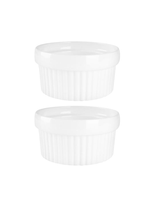 Excellent Houseware Serving Bowl Round made of Porcelain White with Diameter 9cm 2pcs