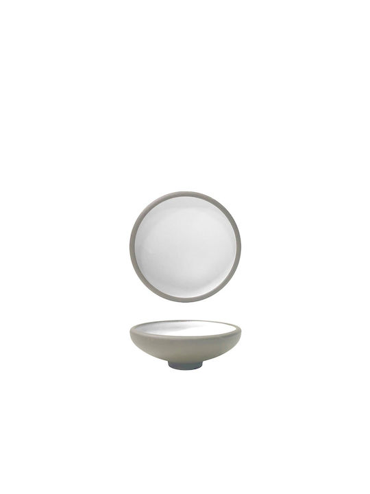 e-exoplismos Mat Serving Bowl Round Porcelain White with Diameter 15.4cm 24 Pieces