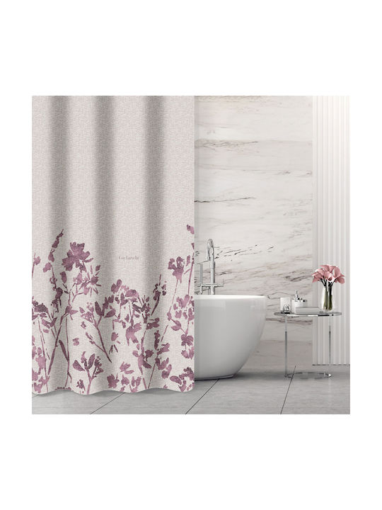 Guy Laroche Romance Shower Curtain Fabric with Hooks 240x185cm Romance Melanze