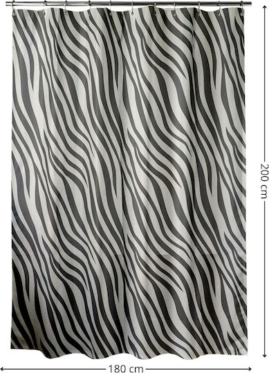 Td Naomi Κουρτίνα Υφασμάτινη 180x200cm Μαύρη 1205805
