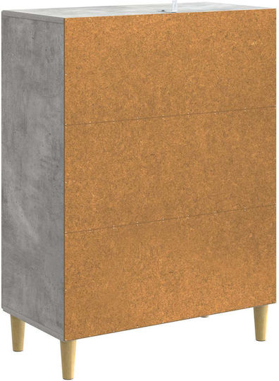 Büroaufbewahrungsschublade aus Holz Graues Beton 66x34,5x90cm