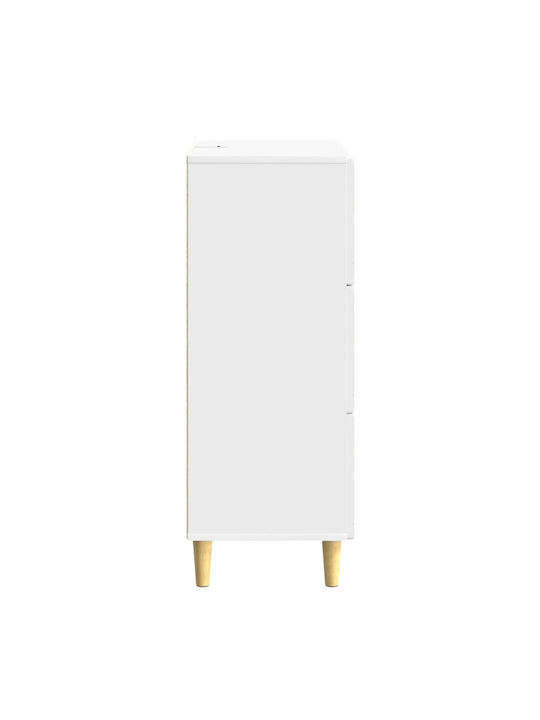 Büroaufbewahrungsschrank aus Holz Weiß 66x34,5x90cm