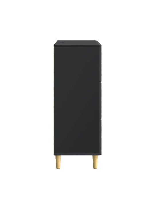 Cabinet De Birou Din Lemn Negru 66x34.5x90cm