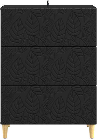 Wooden Office Cabinet Black 66x34.5x90cm
