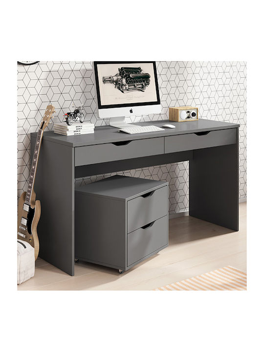 Office Drawer Mati Wooden with Wheels Anthracite 50x40x46cm