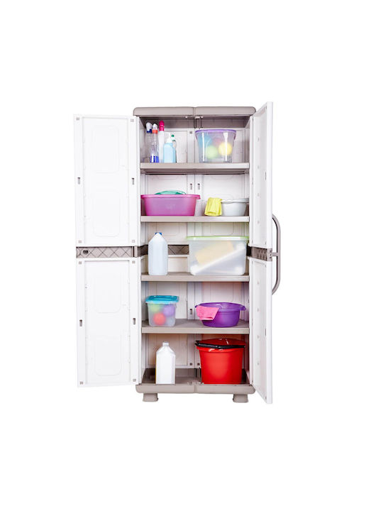 Zweiflügeliger Schrank Kunststoff mit 4 Regale 73x44x179cm