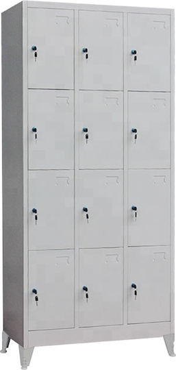 Spind Metallisch mit 12 Schränke 90x40x195cm