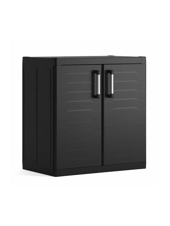 Shoe Cabinet Detroit XL Plastic with 2 Shelves Black 89x54x93cm