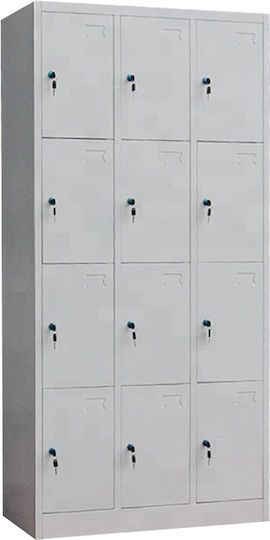 Locker Metal 90x40x185cm Light Gray