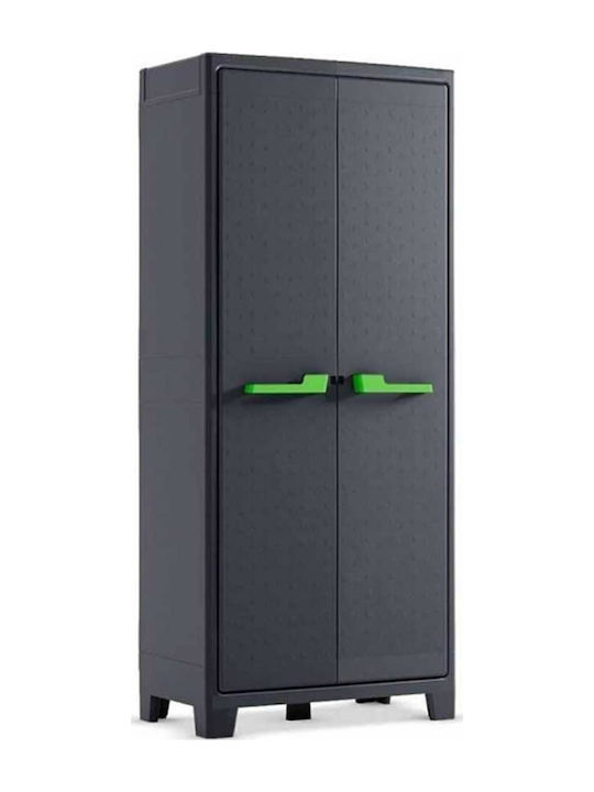 Δίφυλλη Ντουλάπα Moby Πλαστική με 4 Ράφια 80x44x182εκ.