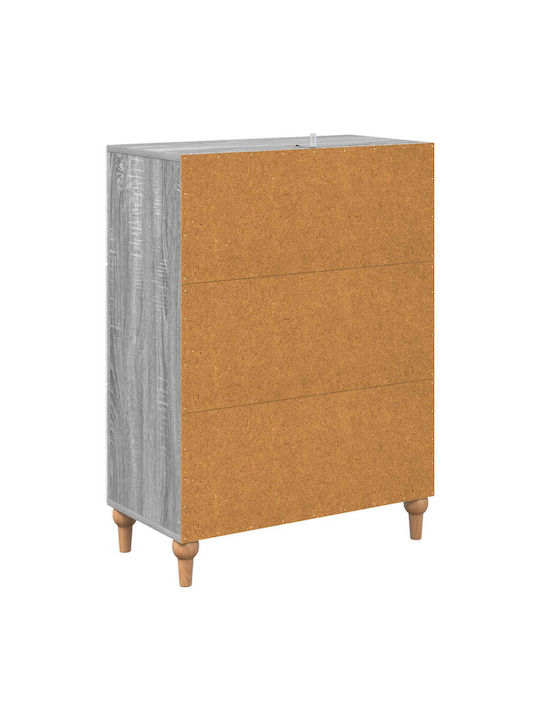 Kommode Schlafzimmer Holz mit 3 Schubladen Grau Sonoma 66x34.5x90cm