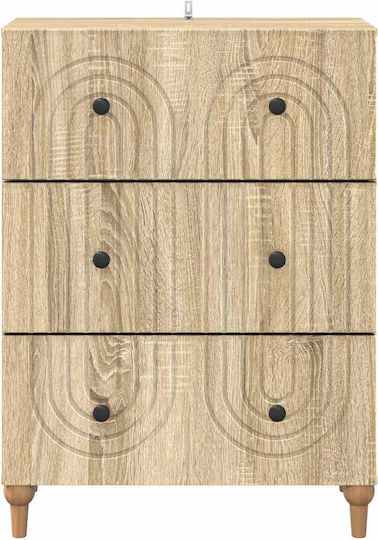 Bedroom Chest of Drawers Wooden Sonoma Oak 66x34.5x90cm