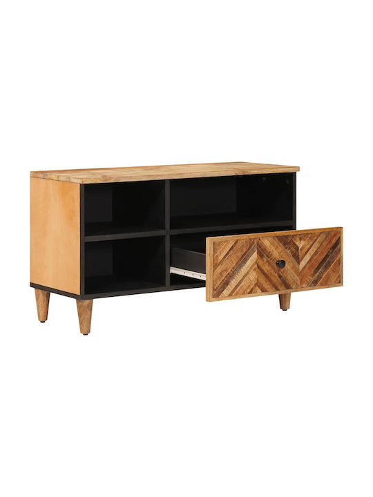 Chest of Drawers Bedroom Solid Wood & Metal Brown 80x33.5x46cm