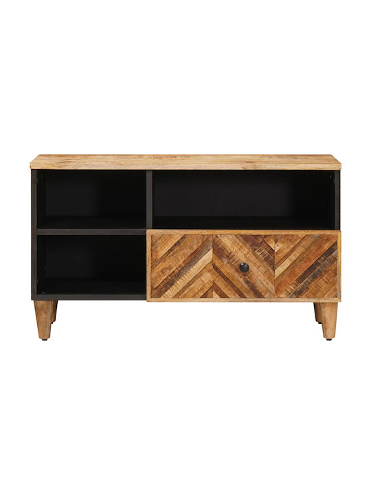 Chest of Drawers Bedroom Solid Wood & Metal Brown 80x33.5x46cm