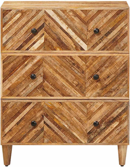 Wooden Brown Bedroom Chest of Drawers 60x33.5x75cm