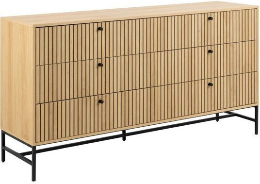 Norsica Levala Wood and Metal Chest of Drawers 158x40x80cm Norsica Levala Wood and Metal Chest of Drawers 158x40x80cm