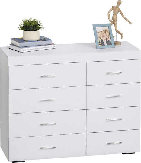 Comoda pentru Dormitor cu 8 sertare Albă 90x35x73buc