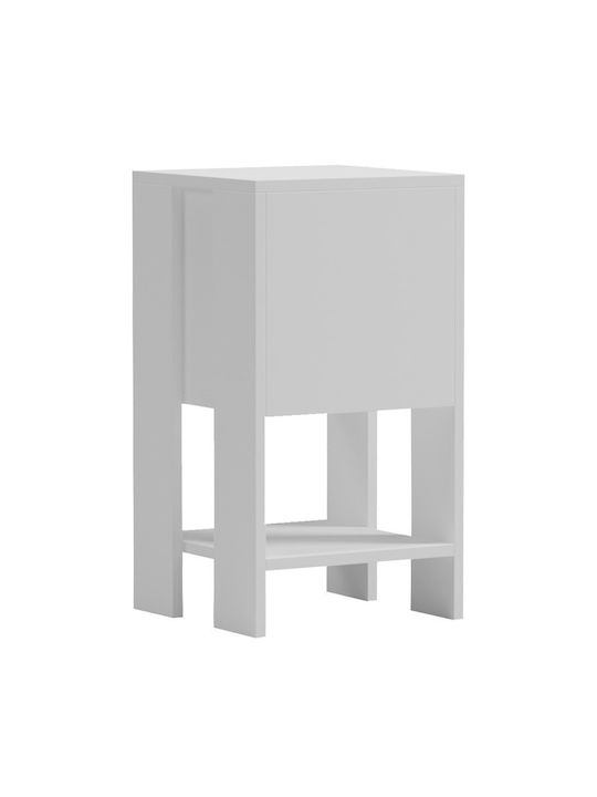 Κομοδίνο Reppo Ξύλινο Λευκό 30x30x55cm