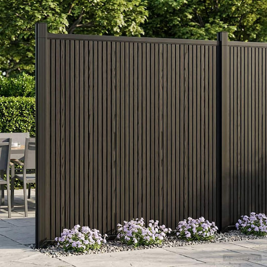 vidaXL Material Pentru Garduri De Grădină Din WPC 186.5x355cm 2 Bucăți Negre