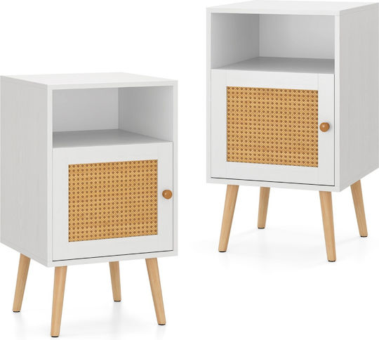 Ξύλινα Λευκά 2τμχ 40x39x70cm Ξύλινα Λευκά 2τμχ 40x39x70cm