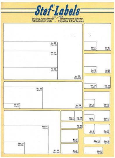 Stef Labels 400pcs Adhesive Labels in White Colour 29x48mm