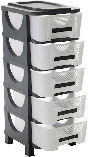 Homeplast Homeplast Lebensmittelregale Kunststoff 5 Ebenen Graues 42x38x95cm