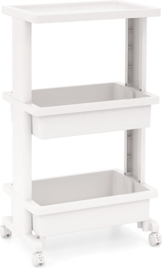 Costway Τρόλεϊ Πλαστικό Λευκό JV11492WH Costway Τρόλεϊ Πλαστικό Λευκό JV11492WH